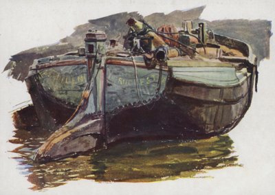 テムズ川またはメドウェイはしけ 作： William Lionel Wyllie